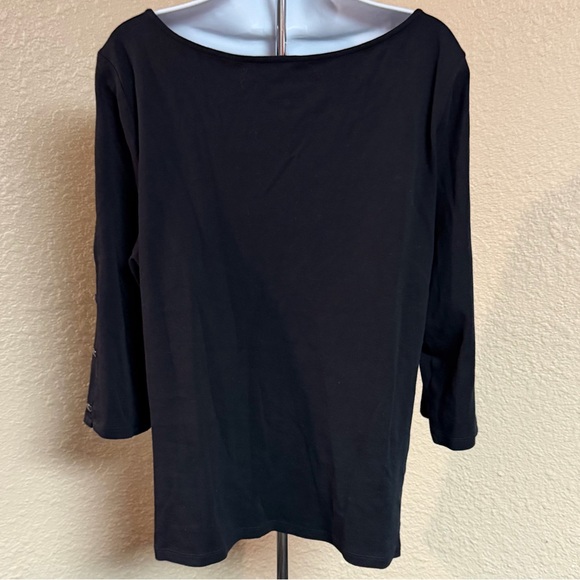 4/$15 Talbots Black Long Sleeve Top - Picture 4 of 5